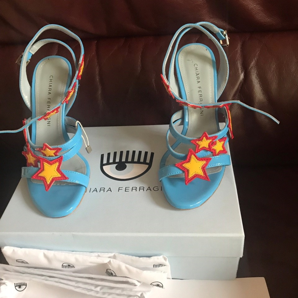CHIARA FERRAGNI Pow Star Strappy  Leather heels